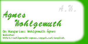 agnes wohlgemuth business card